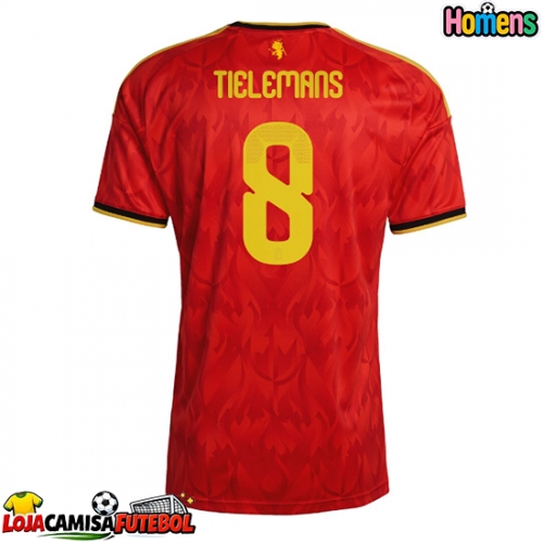 Camisa de Futebol Bélgica Youri Tielemans #8 Equipamento Principal Mundo 2026 Manga Curta